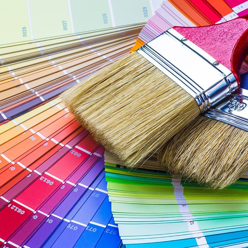 Paint Brush And Color Palette