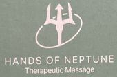 A logo for hands of neptune therapeutic massage