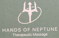 A logo for hands of neptune therapeutic massage