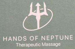 A logo for hands of neptune therapeutic massage