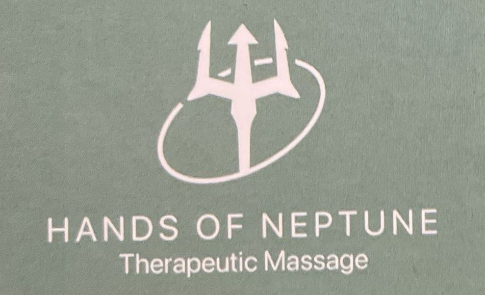 A logo for hands of neptune therapeutic massage