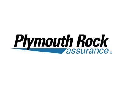 Plymouth Rock Assurance logo with black text and blue graphic on a white background.