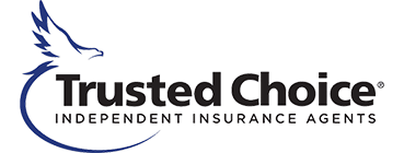 The trusted choice independent insurance agents logo has a bird on it.