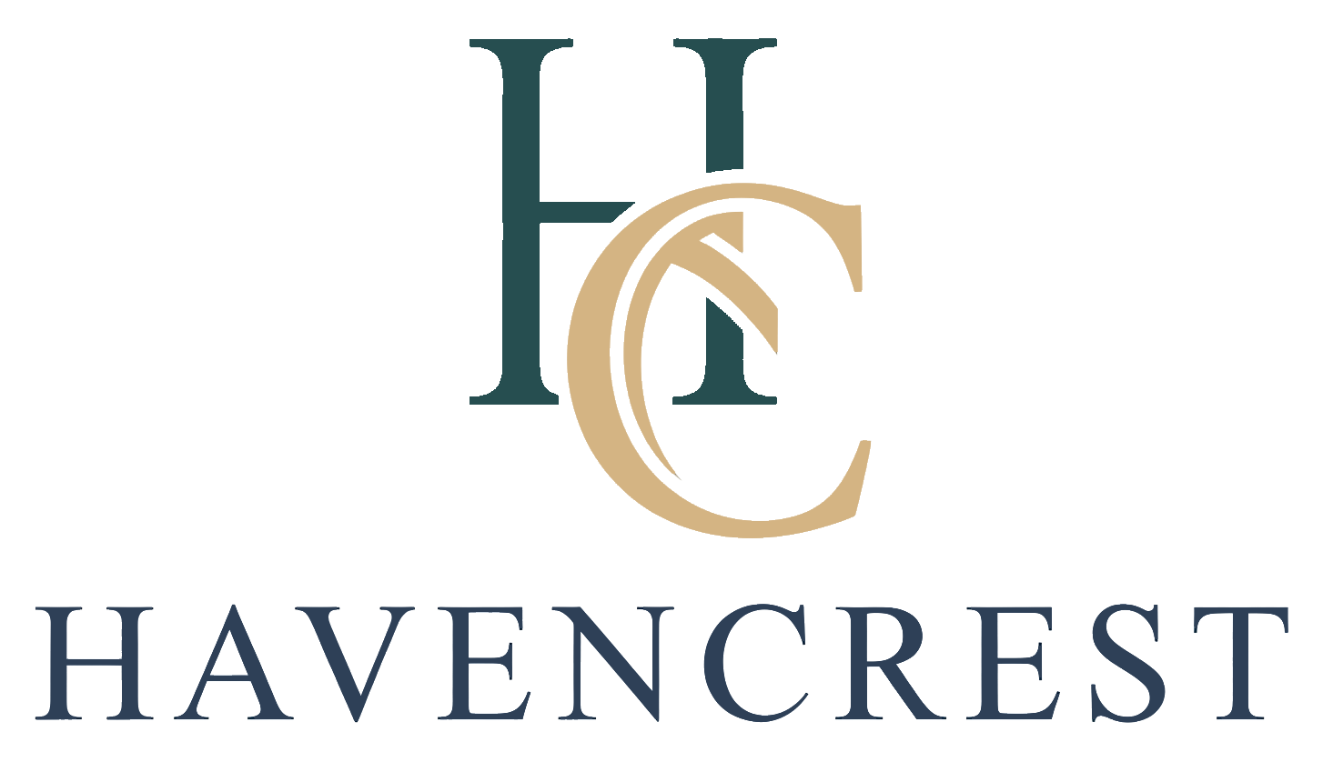 Havencrest logo with intertwined dark teal and gold HC initials above the word HAVENCREST