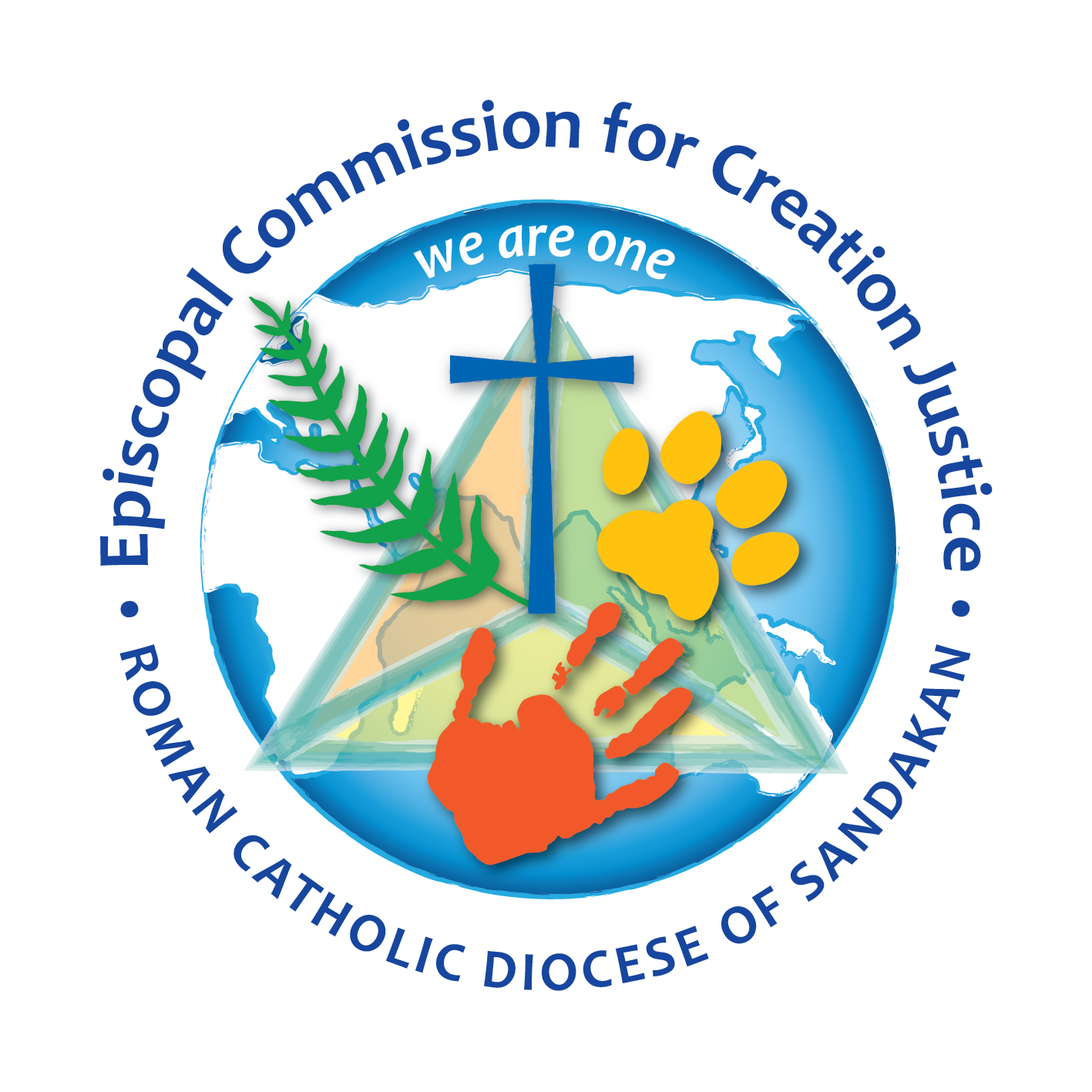 Logo: Blue circle with text