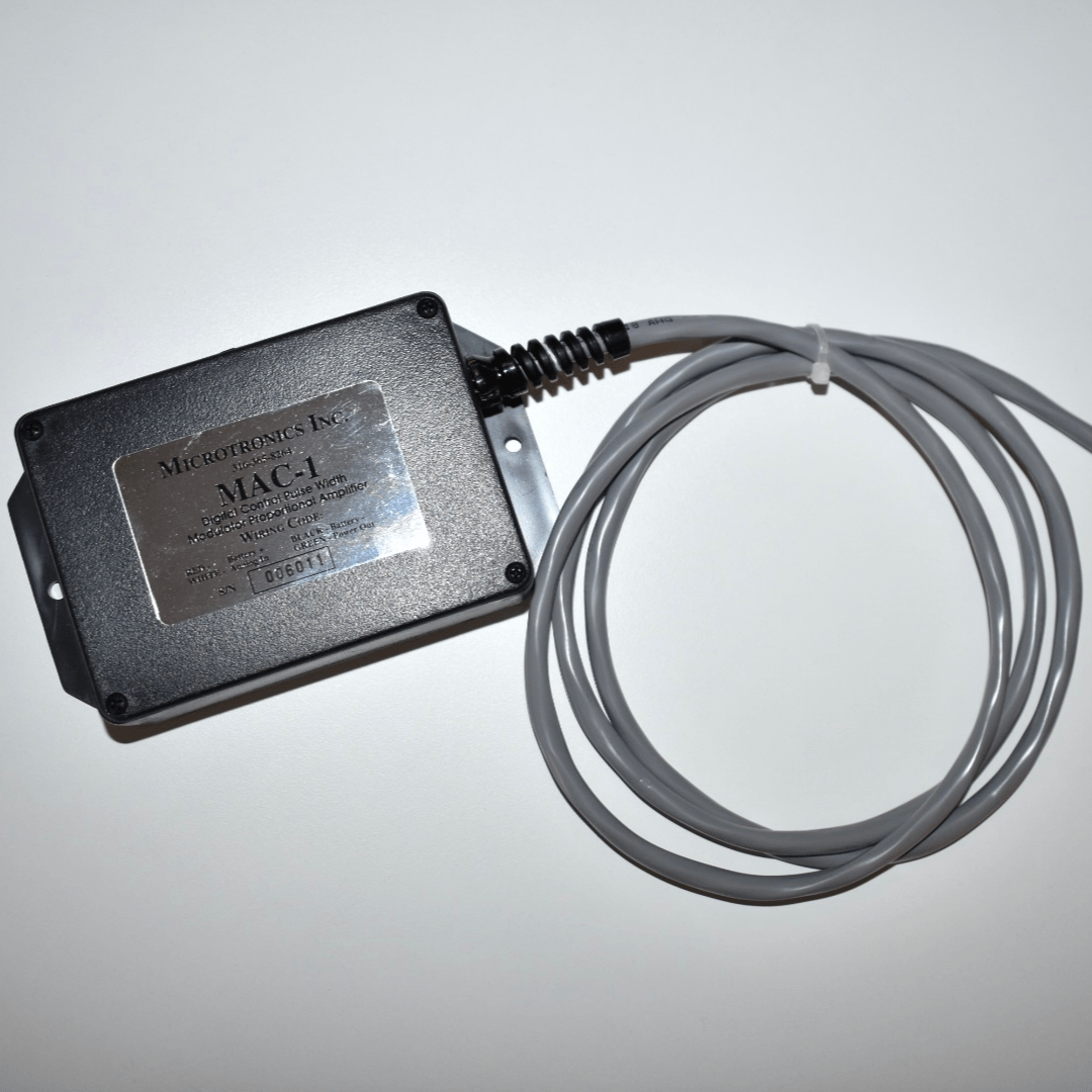A black box with a label that says mac-1 on it
