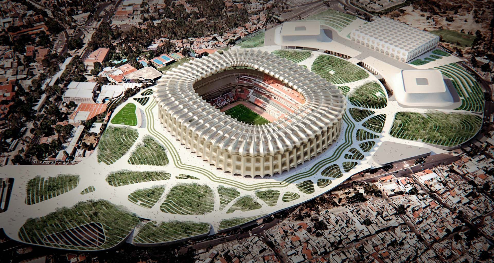 propuesta arquitectónica para la remodelación del estadio azteca en la ciudad de méxico, desarrollada por iconico