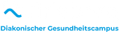 Blaues Logo mit der Aufschrift „Diakonischer Gesundheitscampus“ und einer stilisierten Welle darüber