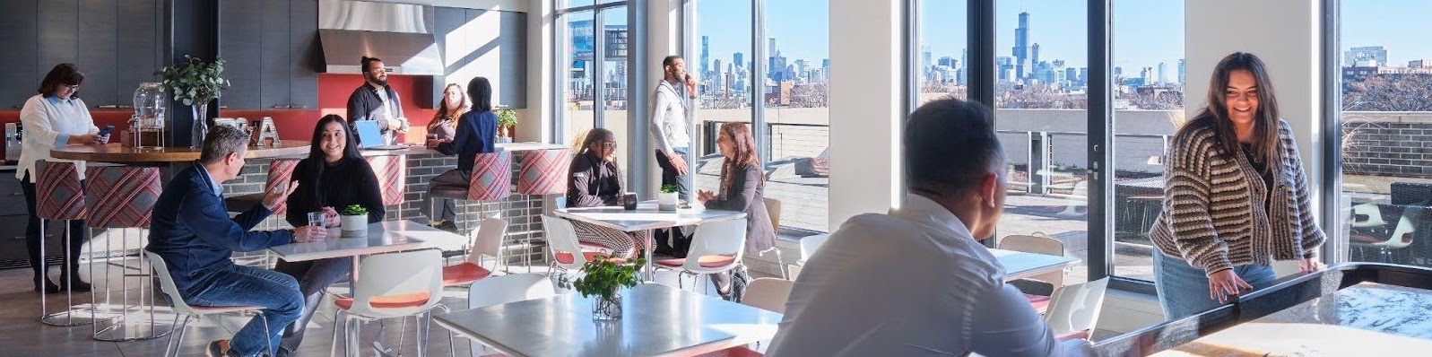 office team around the table