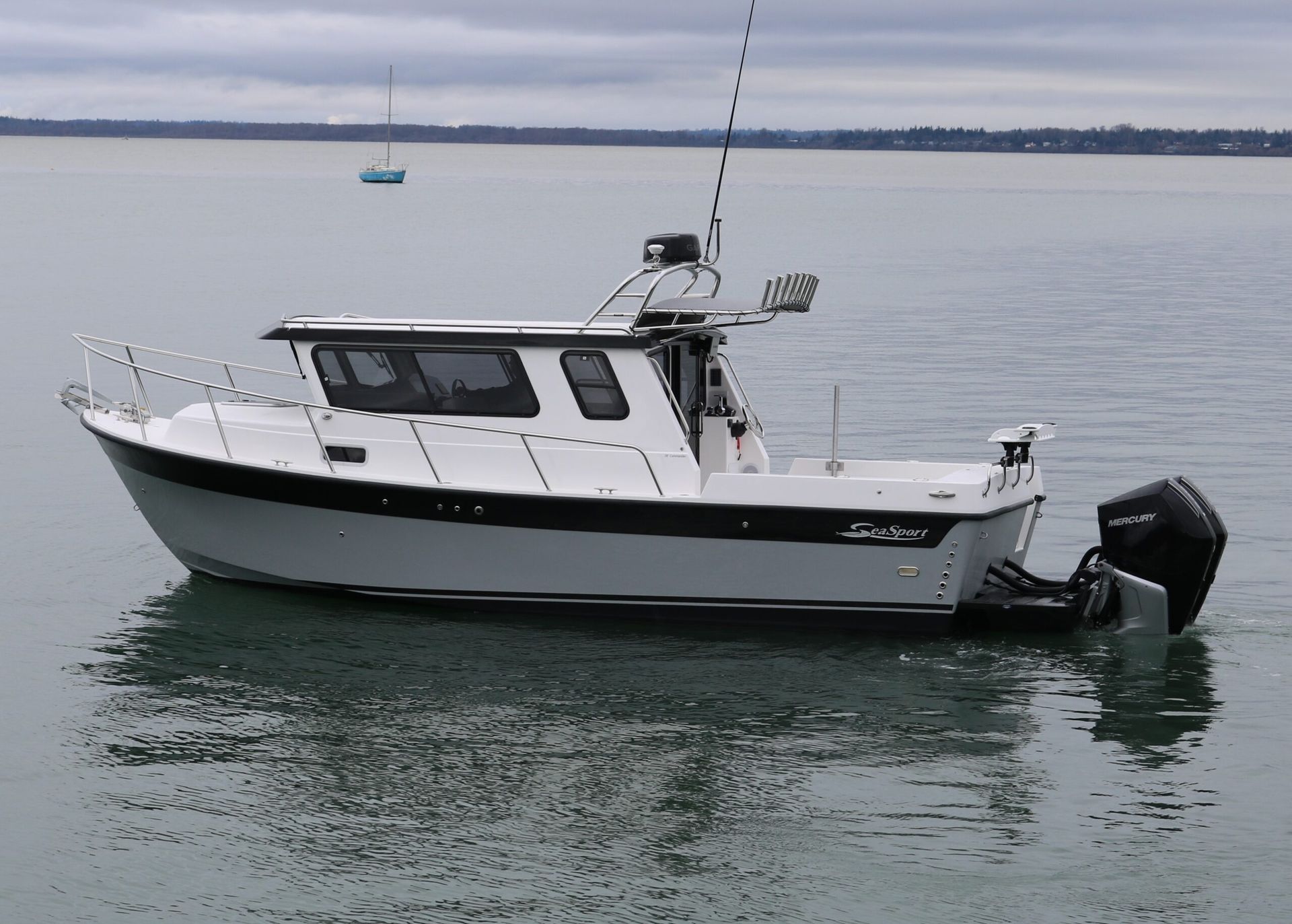 Roof Top Radar Arch by Tanner Manufacturing on a Sea Sport boat