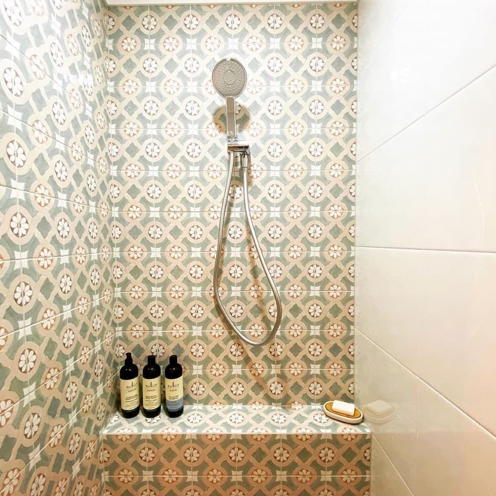 Patterned Tile Walls in Shower — Impact Bathrooms in Bateau Bay, NSW