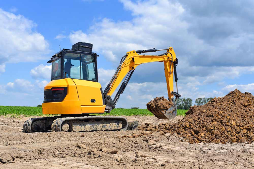 Excavator In A Construction Site — Rayment Excavations in Gladstone, QLD
