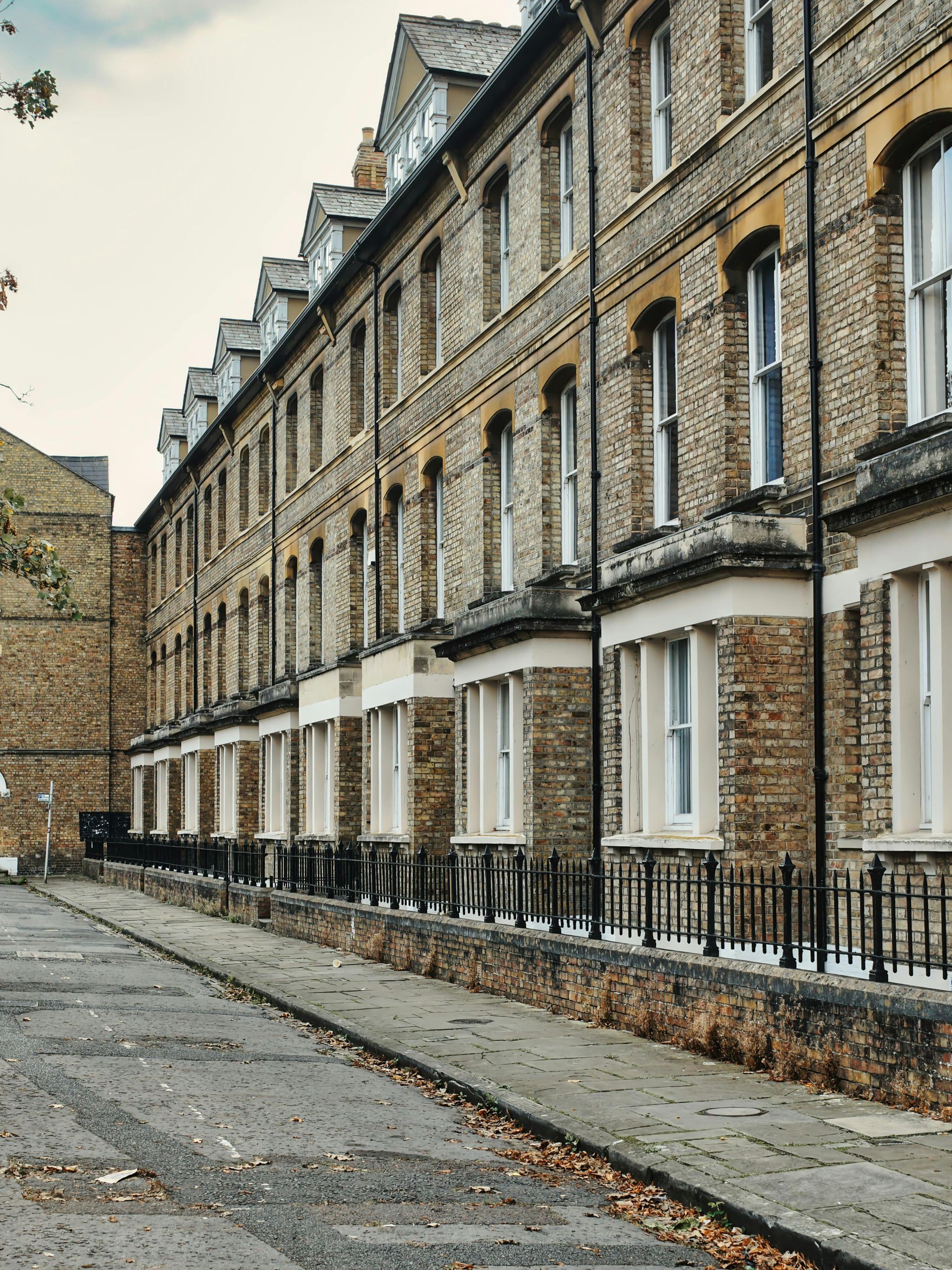 Row of old brick veteran houses