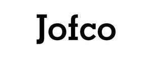 A black and white logo for jofco on a white background.