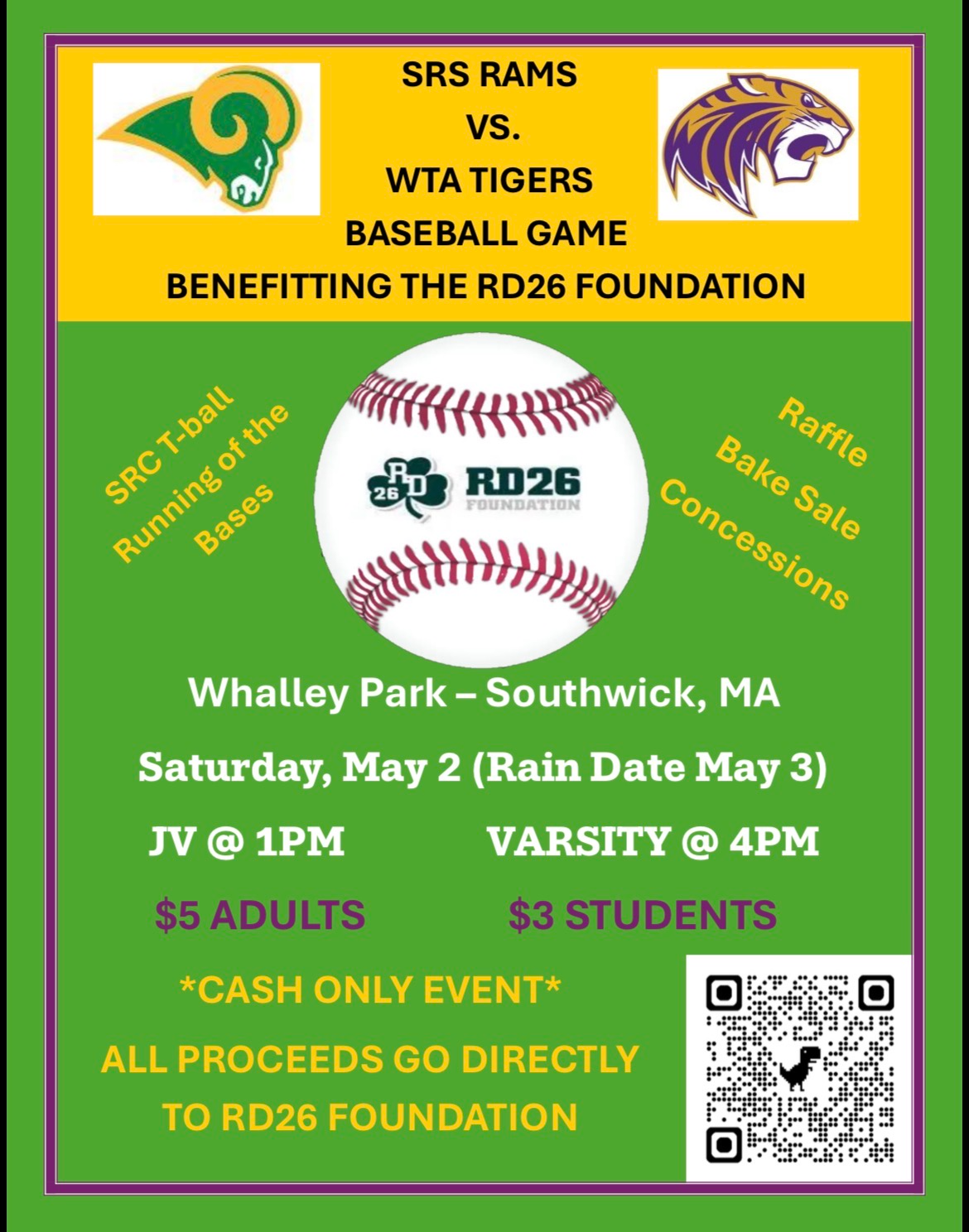 RD26 Foundation May 2, 2026 at Whalley Park - Southwick, MA