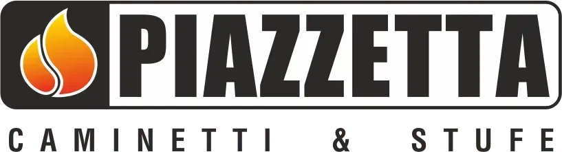 Logo Piazzetta con icona di fiamma arancione e testo nero