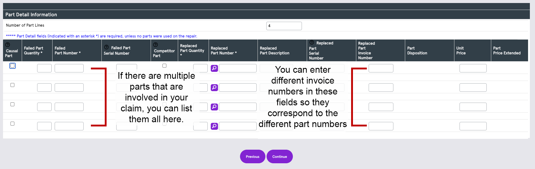 Screenshot of a website dashboard with dark top navigation and a centered white page showing purple action buttons.