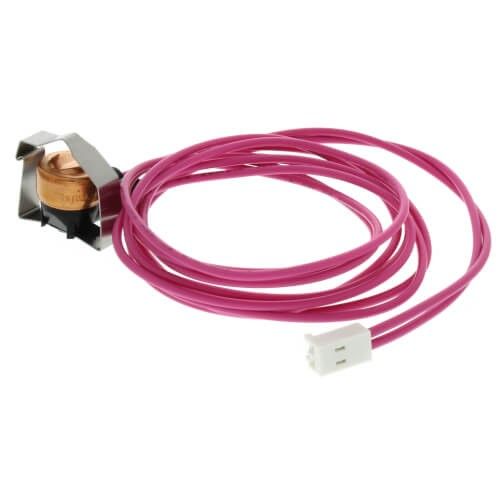 Pink wire coil with a small metal-and-copper component and white connector ends