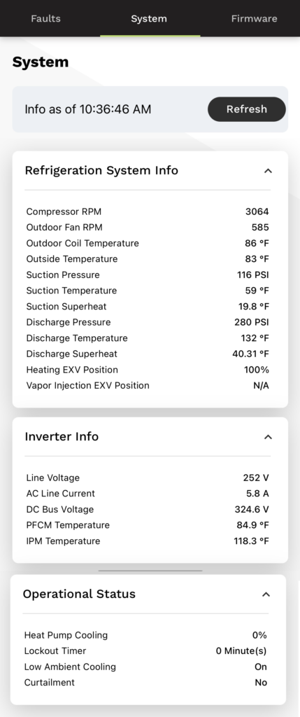 Mobile app “System” screen showing app storage details and usage breakdowns.