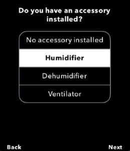 Accessibility menu asking if an accessory is installed;