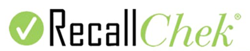 RecallChek logo with green checkmark and cursive