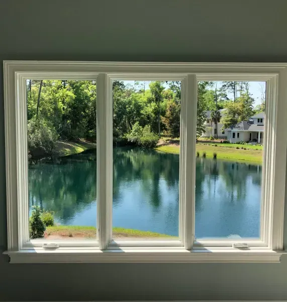 window washing at a house