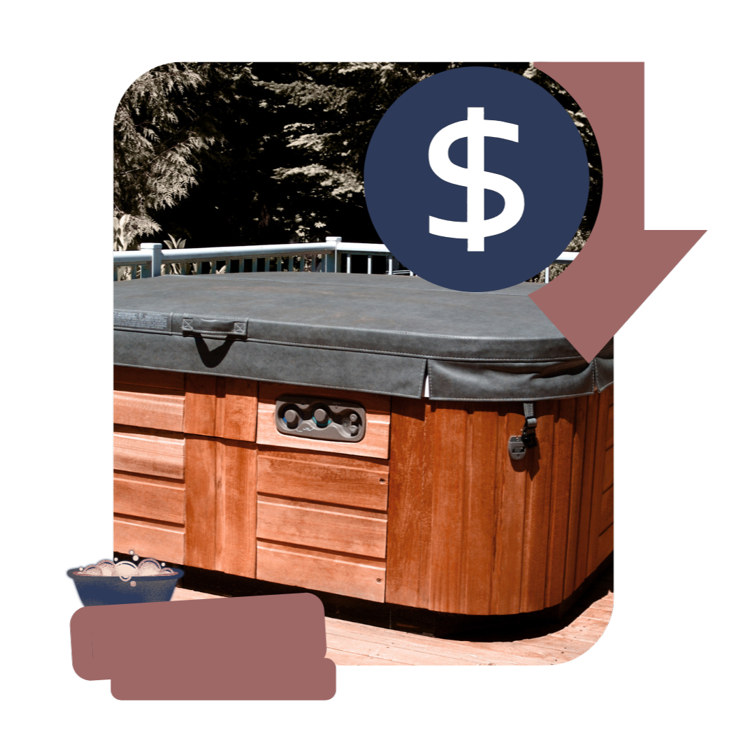 Hot tub removal from deck using professional lifting straps