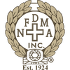 FDM NPA Inc. crest in a gold laurel wreath with cross and “Est. 1924” text