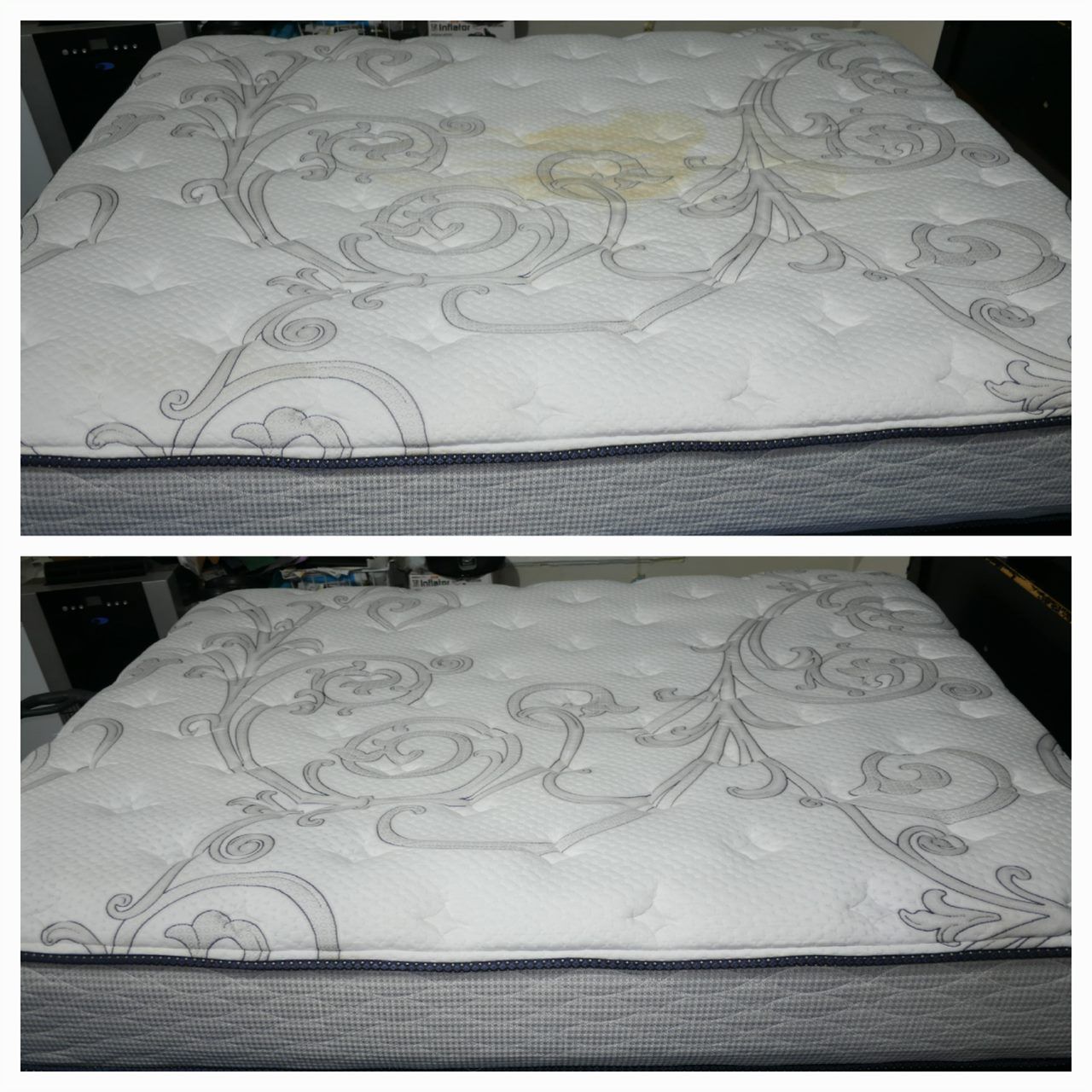 Before and After Stained Mattress