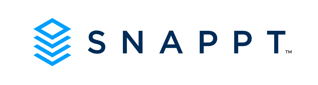 Snappt logo with blue stacked diamond icon and dark blue wordmark on white background.