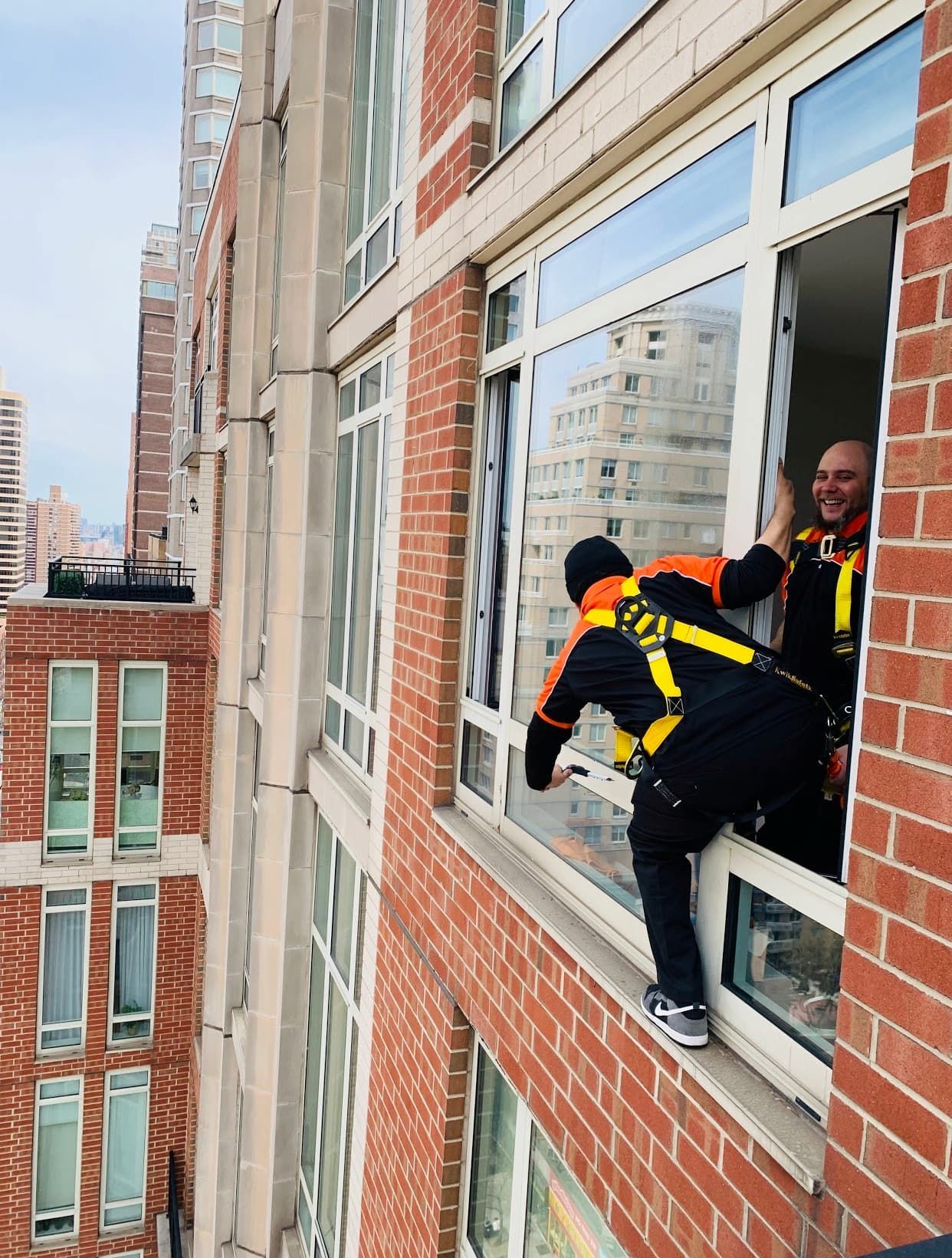 Cleaning Windows In The Building