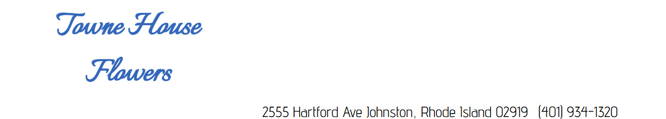 Joma House Flowers logo with blue script text and a small gray navigation bar underneath