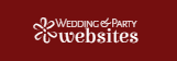 Wedding Party Websites logo in white on a dark red background