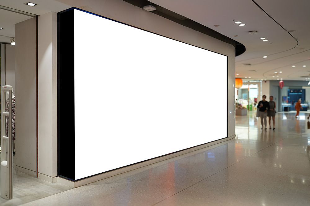 A Large White Billboard is in the Middle of a Shopping Mall — Frontier Connect in Kingaroy, QLD