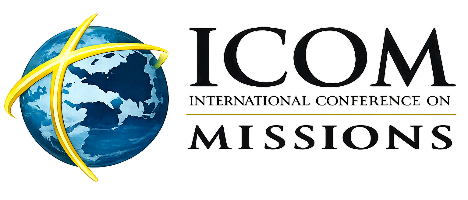 ICOM International Conference on Missions logo with globe and cross icon