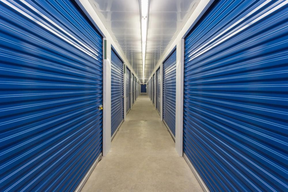 Secured Blue Storage Units