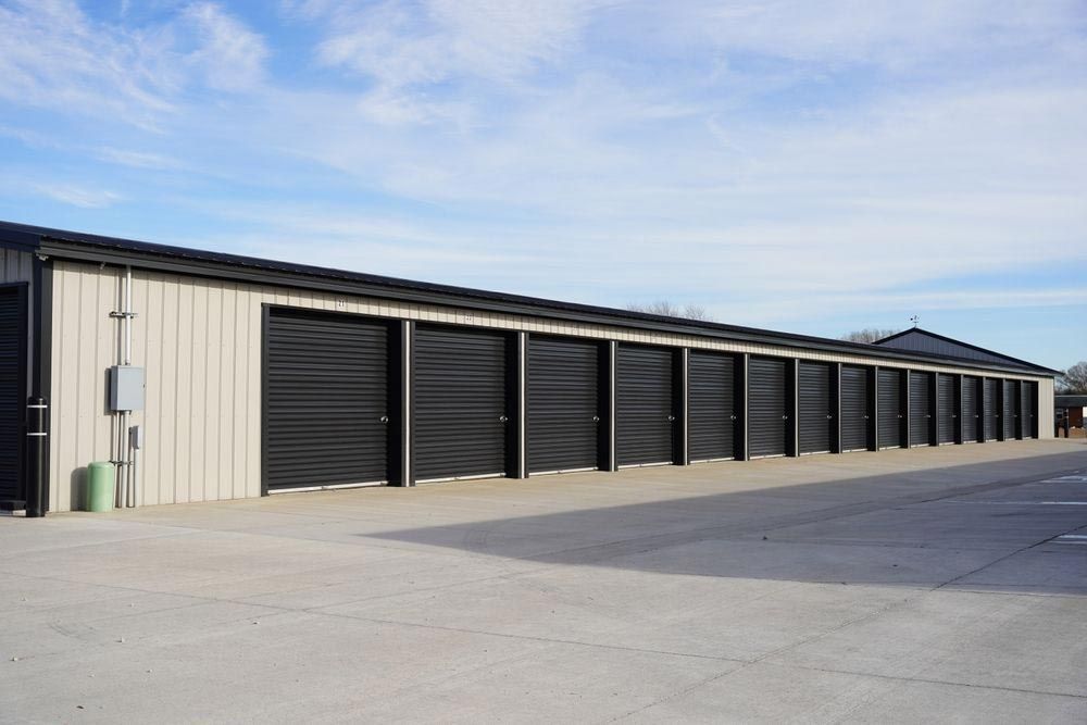 Storage Shed With Black Door