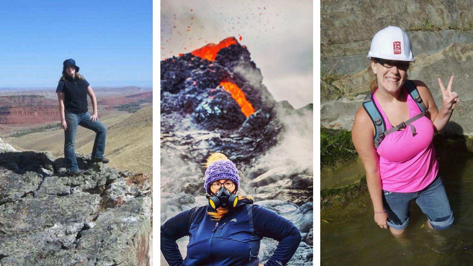Sidequest: Iceland founder in her geological element (with rocks in Wyoming, Iceland, New Zealand)
