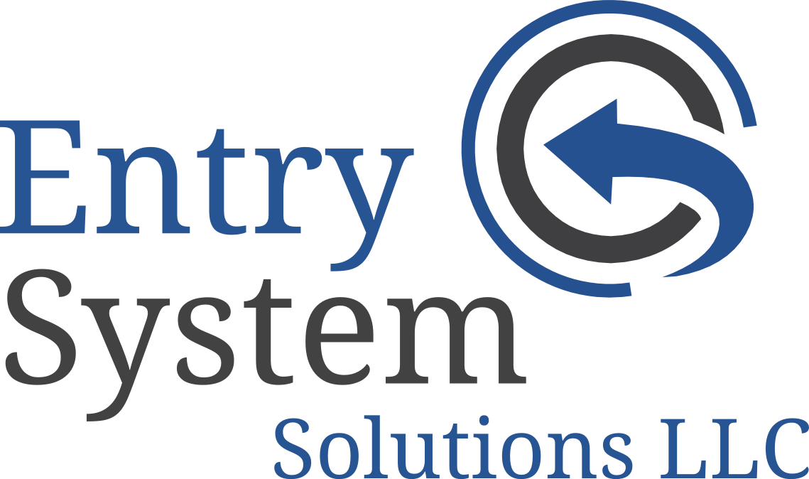 Entry System Solutions LLC logo with text and circular graphic with arrow.
