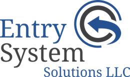 Entry System Solutions LLC logo with text and circular graphic with arrow.
