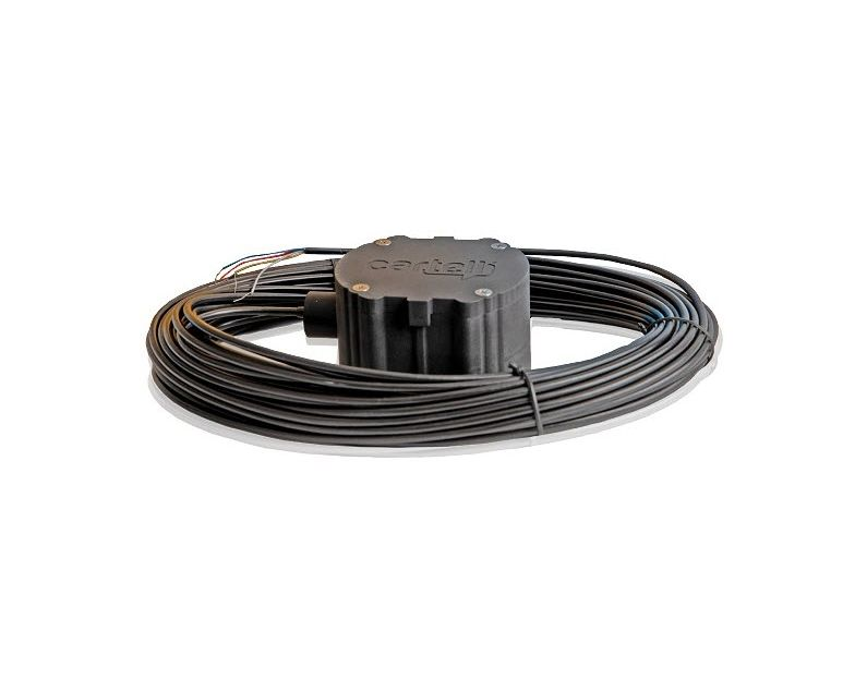 A close up of a coil of wires on a white background.