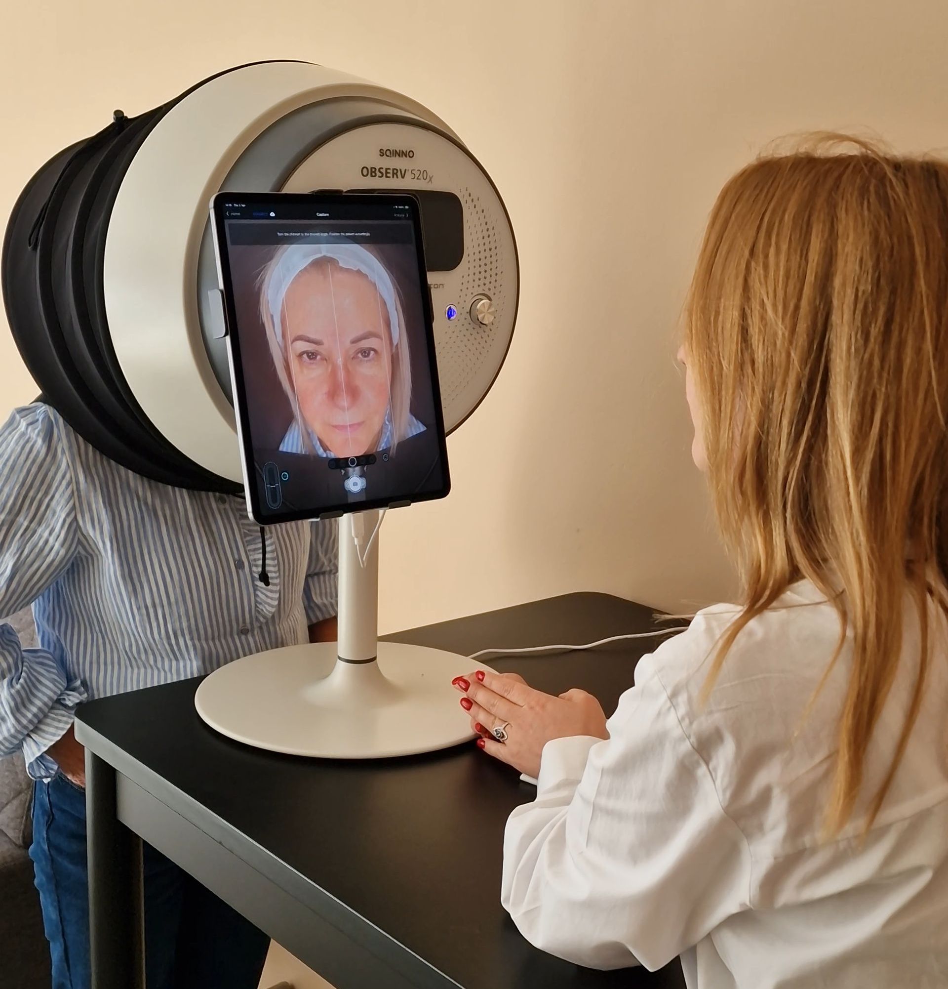 Advanced skin analysis before OxyGeneo at Gustil Aesthetics
