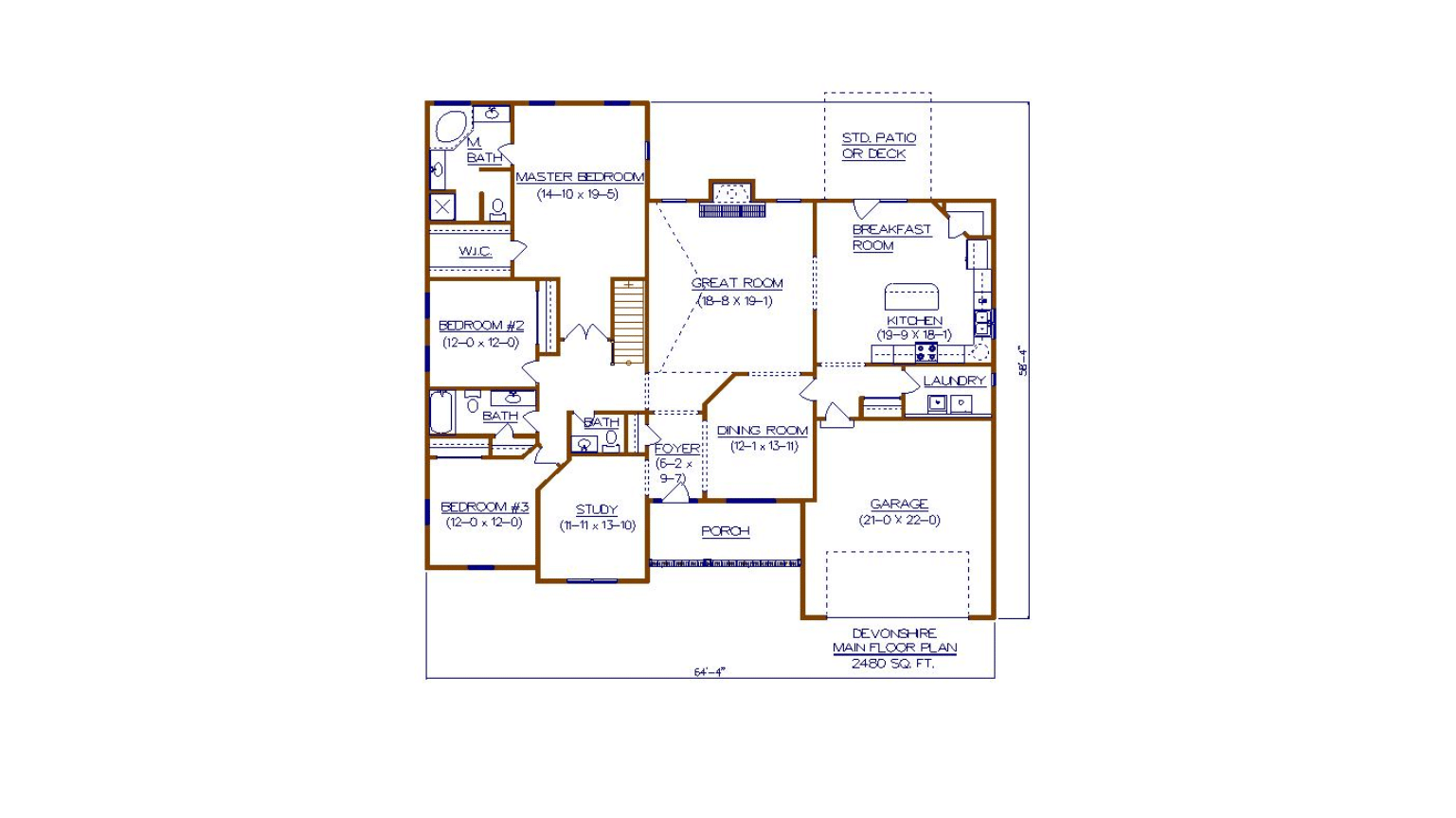 A floor plan of a house on a white background