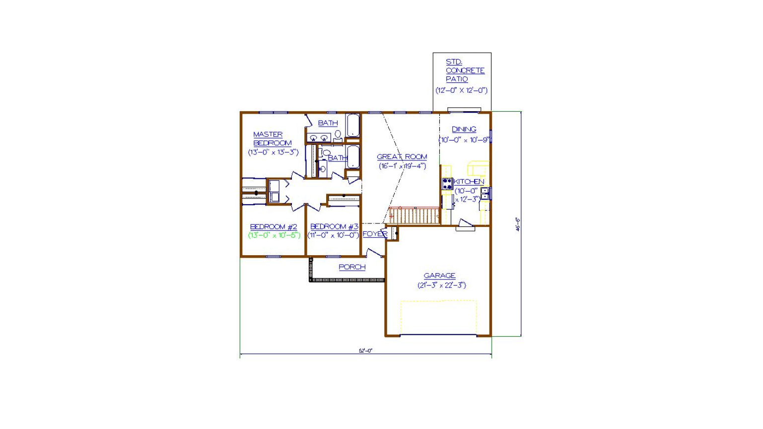 A floor plan of a house on a white background