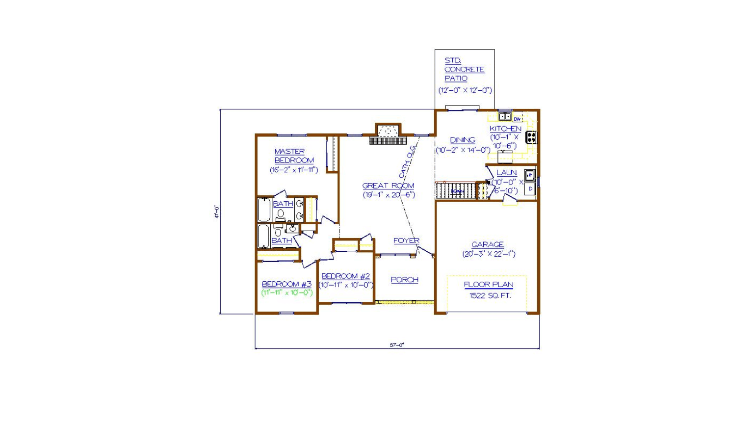 A floor plan of a house on a white background.