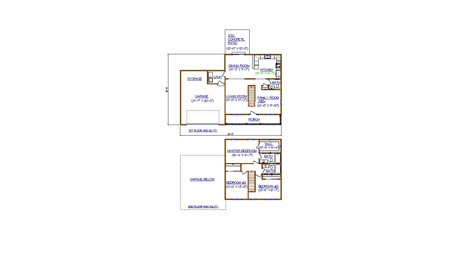 A floor plan of a house on a white background