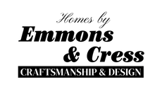 Logo for Homes by Emmons & Cress, with “CRAFTSMANSHIP & DESIGN” in black and white text