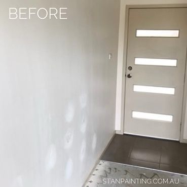 An Entryway with A White Door and Walls. Patches Are Visible — Stan Painting Services In Thornton, NSW