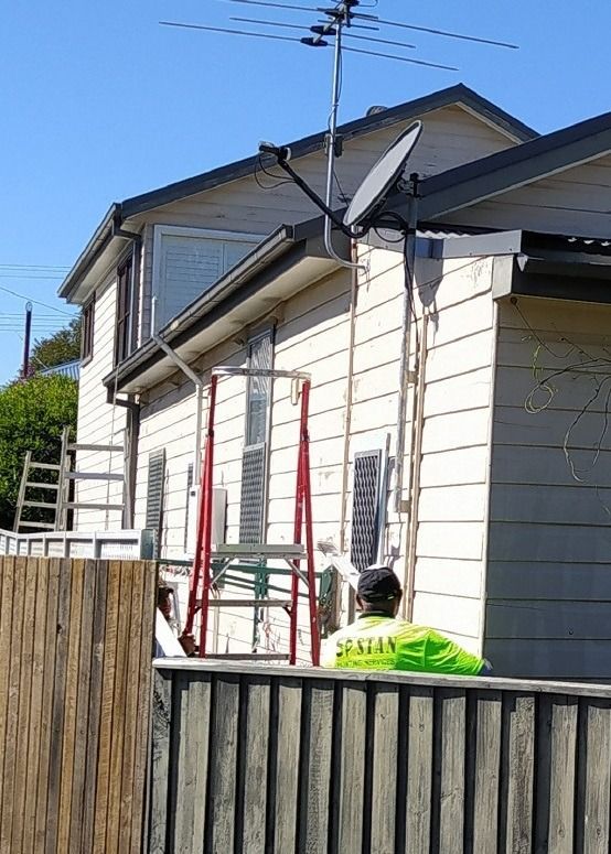 House Exterior with Antenna, Satellite Dish, Ladder — Stan Painting Services In Cessnock, NSW
