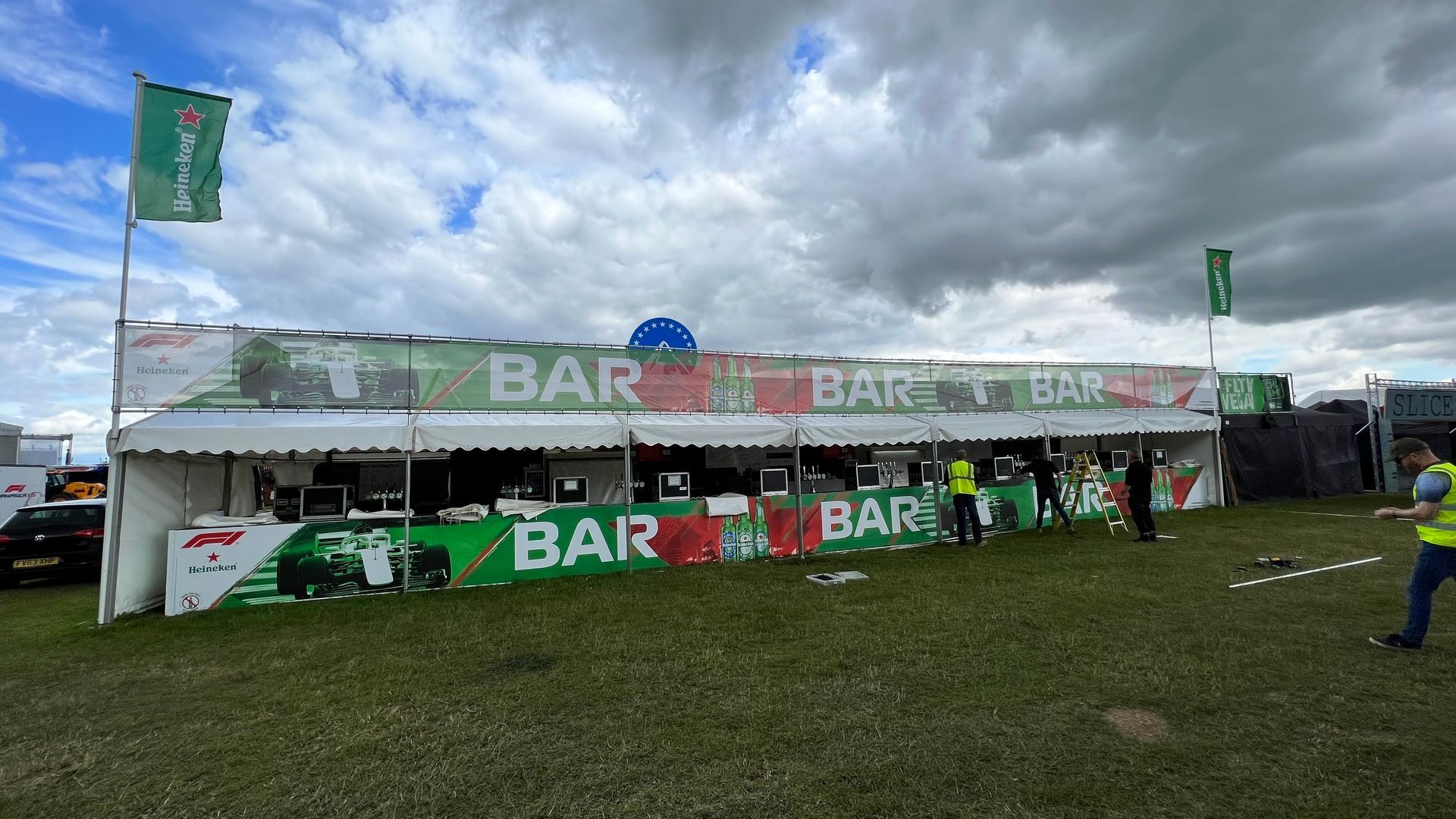 Events bar graphics printed on stretch material and printed vinyl banners for Heineken